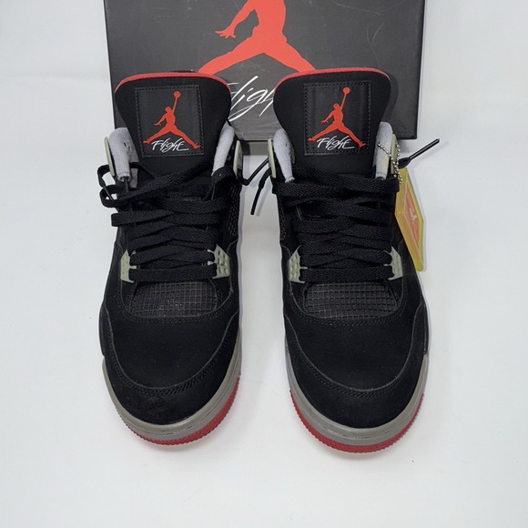 Nike Air-Jordan 4 Retro Men's Shoe Size 10.5 Red Black Cement Sneaker 2012